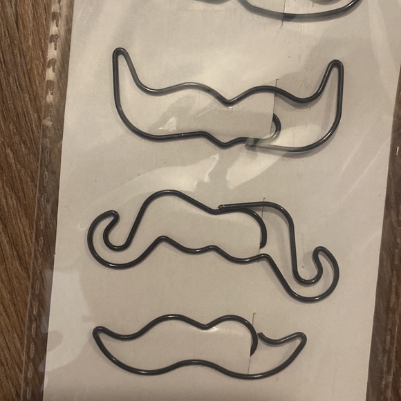 Mr. Pen Novelty Black Mustache Paper Clips 5-Pack - Picture 2 of 3